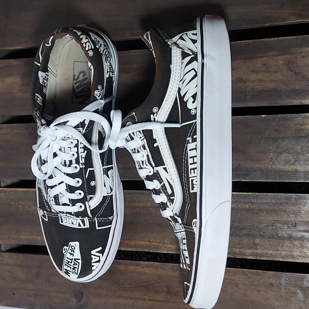 Vans Off the Wall logo Old Skool black and white skateboard Unisex sneakers - Picture 5 of 11